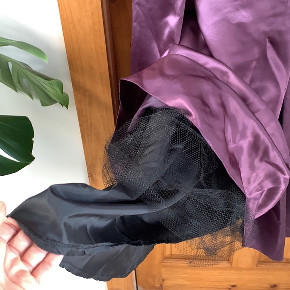 VINTAGE Y2K PROM DRESS! Handmade, deep purple and black with lace size XS/S - Picture 9 of 9